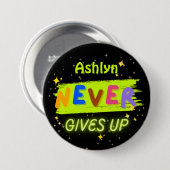 Gepersonaliseerd geeft nooit levendige bevestiging ronde button 7,6 cm (Voorkant /achterkant)