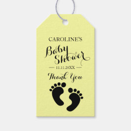 Gepersonaliseerd GEEL Baby Voeten JONGEN MEISJE Ba Cadeaulabel
