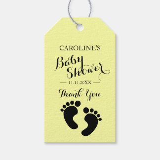 Gepersonaliseerd GEEL Baby Voeten JONGEN MEISJE Ba Cadeaulabel