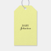 Gepersonaliseerd GEEL Baby Voeten JONGEN MEISJE Ba Cadeaulabel (Achterkant)