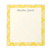 , gepersonaliseerd Geel Damascus Notitieblok (Voorkant)