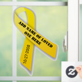 Gepersonaliseerd geel dennenlint  raamsticker (Huis)