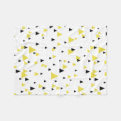 Gepersonaliseerd geel en zwart geometrisch patroon fleece deken (Voorkant (Horizontaal))