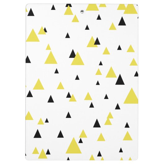 Gepersonaliseerd geel en zwart geometrisch patroon klembord (Achterkant)