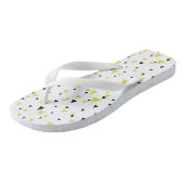 Gepersonaliseerd geel en zwart geometrisch patroon teenslippers (Schuin)