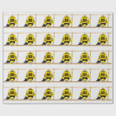 Gepersonaliseerd geel en zwart Ice Hockey Jersey Cadeaupapier (Vlak)