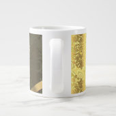 Gepersonaliseerd geel  girly damast patroon grote koffiekop (Achterkant)