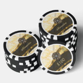 Gepersonaliseerd geel girly damast patroon pokerchips (Opstapeling)