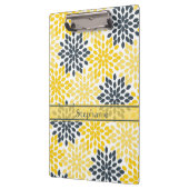 Gepersonaliseerd Geel, Grijze Kool Moderne Floral Klembord (Links)