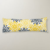 Gepersonaliseerd Geel, Grijze Kool Moderne Floral Lichaamskussen (Achterkant)