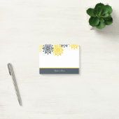 Gepersonaliseerd Geel, Grijze Kool Moderne Floral Post-it® Notes (Kantoor)
