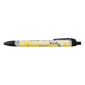 Gepersonaliseerd Geel, Grijze Kool Moderne Floral Zwarte Inkt Pen (Bovenkant)