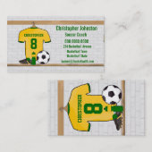 Gepersonaliseerd Geel Groen Football Soccer Jersey Visitekaartje (Voorkant / Achterkant)