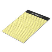 Gepersonaliseerd geel groot grafiekpapier notitieblok (Schuin)