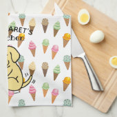 Gepersonaliseerd geel lab dat ijskap schuurt theedoek (Quarter Fold)