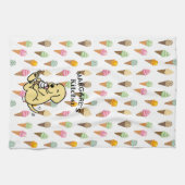 Gepersonaliseerd geel lab dat ijskap schuurt theedoek (Horizontaal)