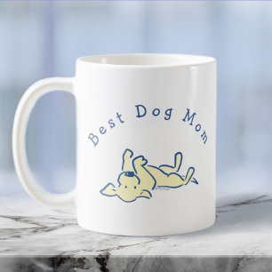 Gepersonaliseerd Geel Lab Loungen Eenvoudig Wit Koffiemok