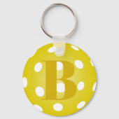 Gepersonaliseerd Geel Pickleball Monogram Sleutelhanger (Achterkant)