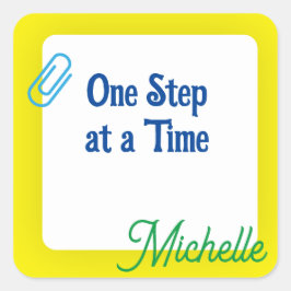 Gepersonaliseerd Geel Vierkante Sticker