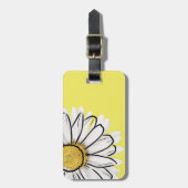 Gepersonaliseerd geel & wit Daisy Bagagelabel (Voorkant verticaal)