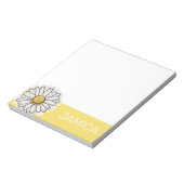 Gepersonaliseerd geel & wit Daisy Notitieblok (Linkerzijde)