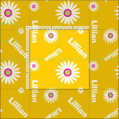 Gepersonaliseerd geel wit madeliefpatroon stof (Delen)