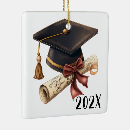 Gepersonaliseerd Gefeliciteerd Afstuderen Christma Keramisch Ornament (Rechts)