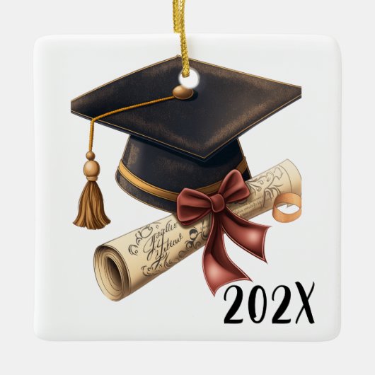 Gepersonaliseerd Gefeliciteerd Afstuderen Christma Keramisch Ornament (Voorkant)