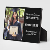 Gepersonaliseerd Gefeliciteerd Afstuderen Foto Zwa Fotoplaat (Zijkant)