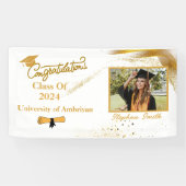 Gepersonaliseerd Gefeliciteerd afstuderen Modern Spandoek (Horizontaal)