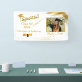 Gepersonaliseerd Gefeliciteerd afstuderen Modern Spandoek (Beurs)