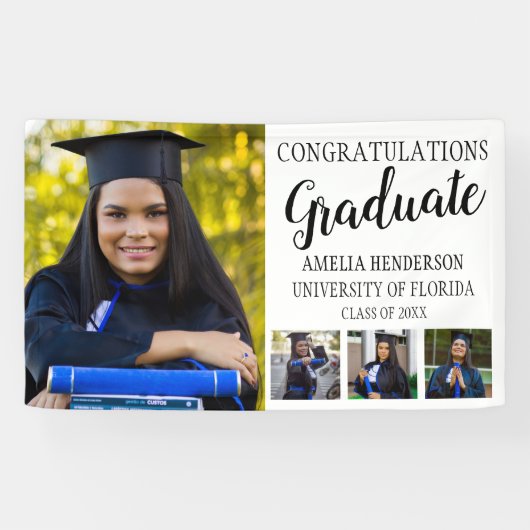 Gepersonaliseerd Gefeliciteerd Foto Afstuderen Ban Spandoek (Horizontaal)