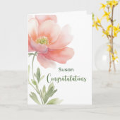 Gepersonaliseerd gefeliciteerd waterverf bloem kaart (Gele Bloem)