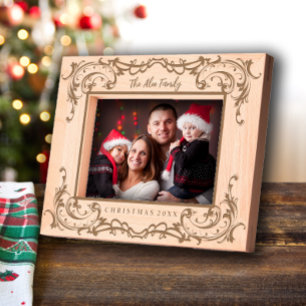 Gepersonaliseerd gegraveerd hout kerst Afbeelding