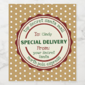 Gepersonaliseerd geheim etiket voor Santa Gift Win (Enkel label)