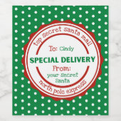 Gepersonaliseerd geheim etiket voor Santa Gift Win (Enkel label)