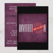 Gepersonaliseerd geheim Paarse uitnodiging (Voorkant / Achterkant)