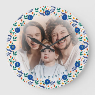 Gepersonaliseerd geheugen voor grote fotocollage v grote klok