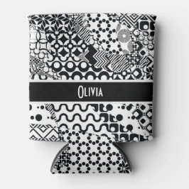 Gepersonaliseerd, Gek Zwart & Wit Patroon 7 Blikjeskoeler