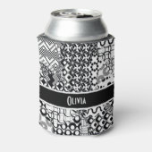 Gepersonaliseerd, Gek Zwart & Wit Patroon 7 Blikjeskoeler (Blikje Achterkant)