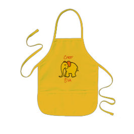 Gepersonaliseerd gele Cartoon Baby Elephant Kinder Schort