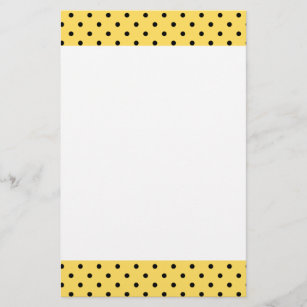 Gepersonaliseerd gele en zwarte-poolpuntenpatroon briefpapier