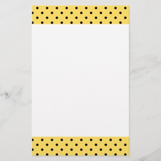 Gepersonaliseerd gele en zwarte-poolpuntenpatroon briefpapier (Voorkant)