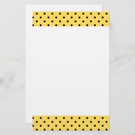 Gepersonaliseerd gele en zwarte-poolpuntenpatroon briefpapier (Voorkant / Achterkant)