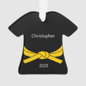 Gepersonaliseerd gele gordel ornament (voorkant)