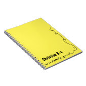Gepersonaliseerd gele krabbel notitieboek (Rechterzijde)