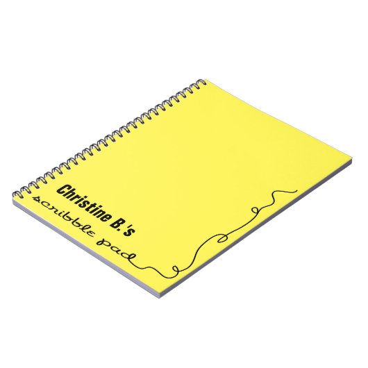 Gepersonaliseerd gele krabbel notitieboek (Linkerzijde)