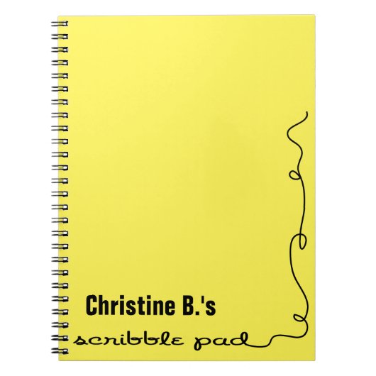 Gepersonaliseerd gele krabbel notitieboek (Voorkant)