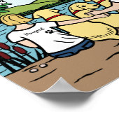 Gepersonaliseerd gele labrador Family Blonde Short Poster (Hoek)