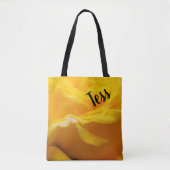 Gepersonaliseerd gele rozenbloesem tote bag (Voorkant)